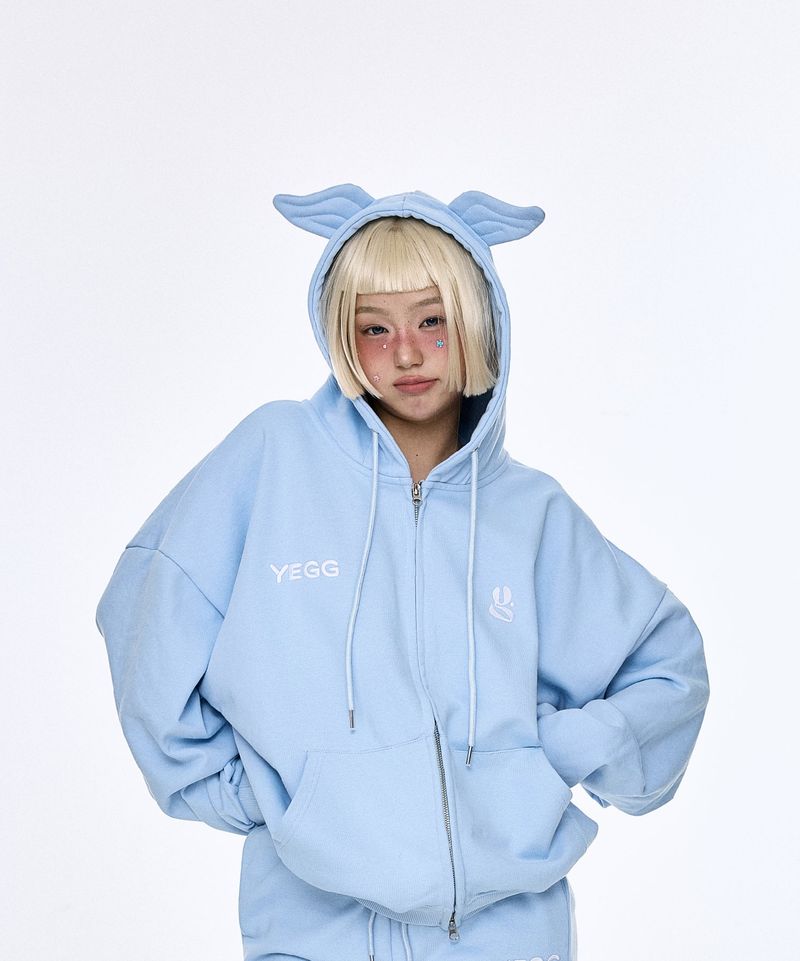 [BASIC] ウィングフーディ Skyblue
