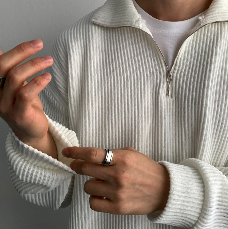 Hendes Daily Ribbed Semi-Zip Up Knit