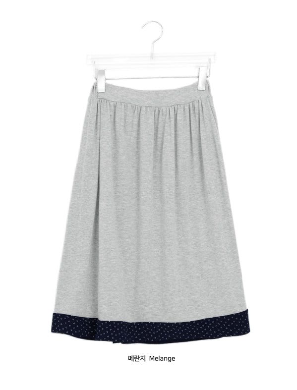 Bert Color Matching Banding Flower Midi Skirt
