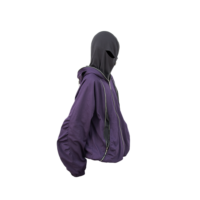 RELABEL (Dream Fracture) Multi-Zip Genuine Double-Layer Cut Four-Zip Hooded Back-Zip Oversized Sweatshirt