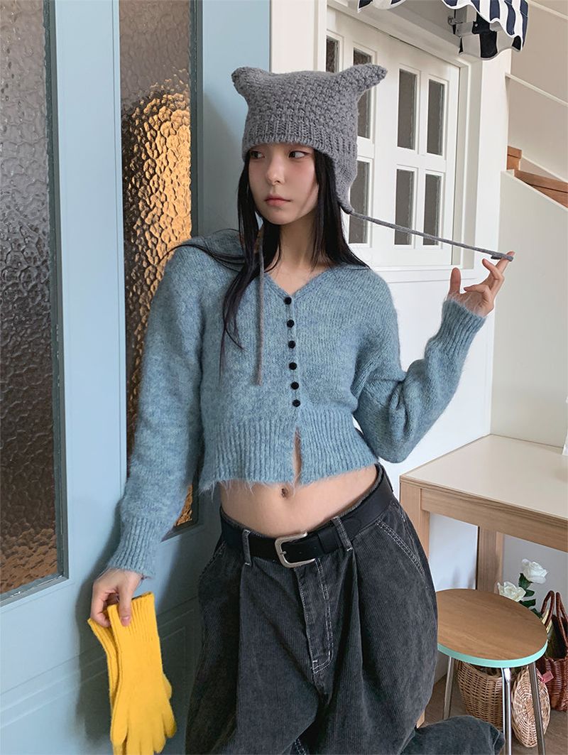ボカシミックスニッティングカーディガン