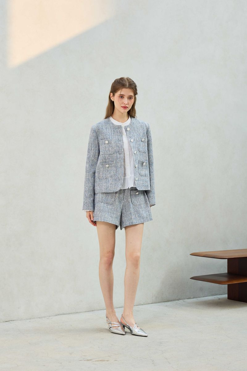 CHERISH TWEED SHORTS PANTS / SKY BLUE