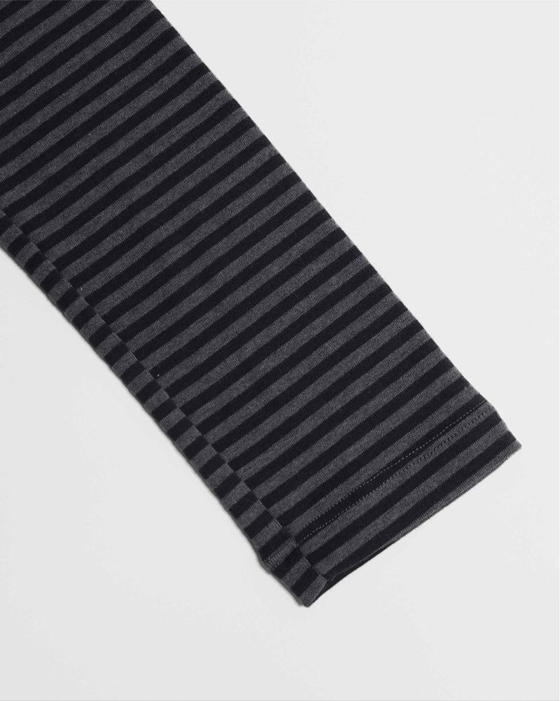 Polo long sleeve Stripe Charcoal