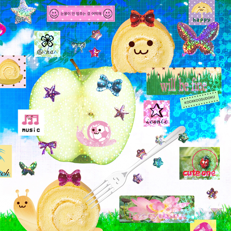 sparkle fruits sticker set