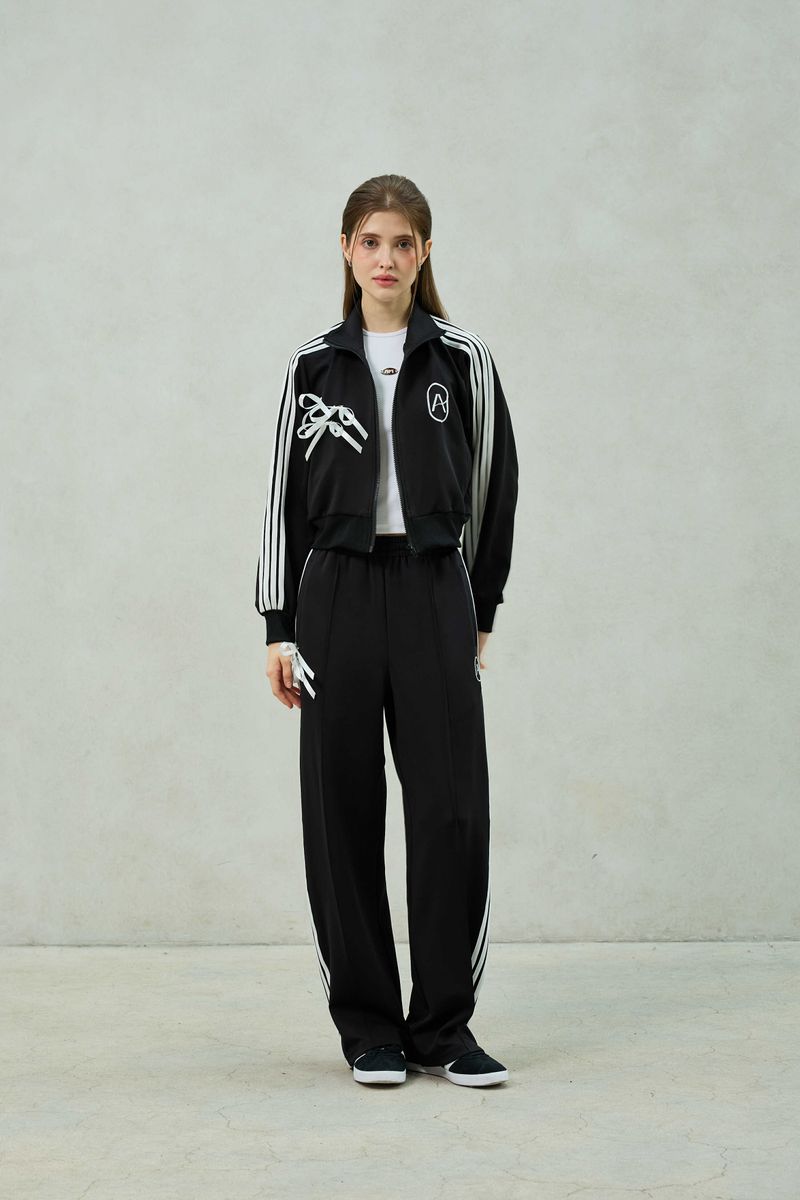 RIBBON JERSEY TRACK TOP / BLACK