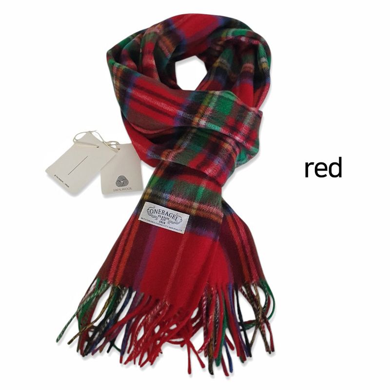 Christmas wool check muffler