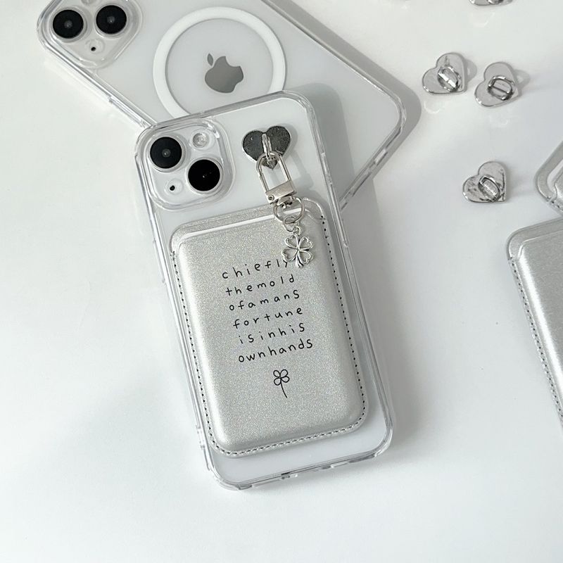 [SET]four leaf clover magsafe charm case + card pocket 