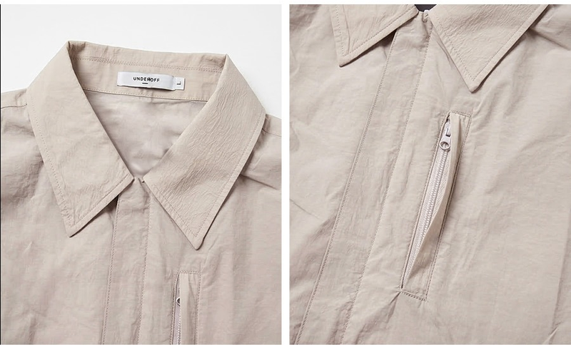 Lightweight Collared Windbreaker Light Beige