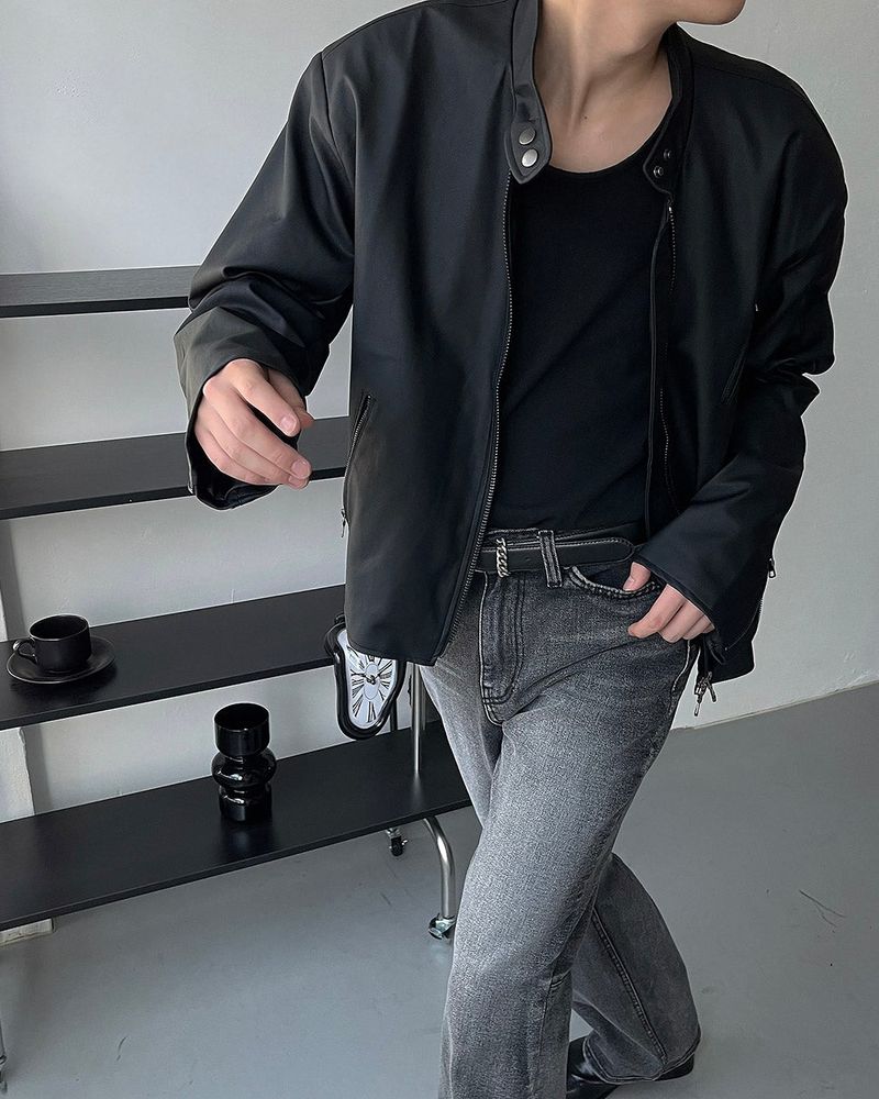 OA Padded Matte Coated Leather Jacket (2 colors)