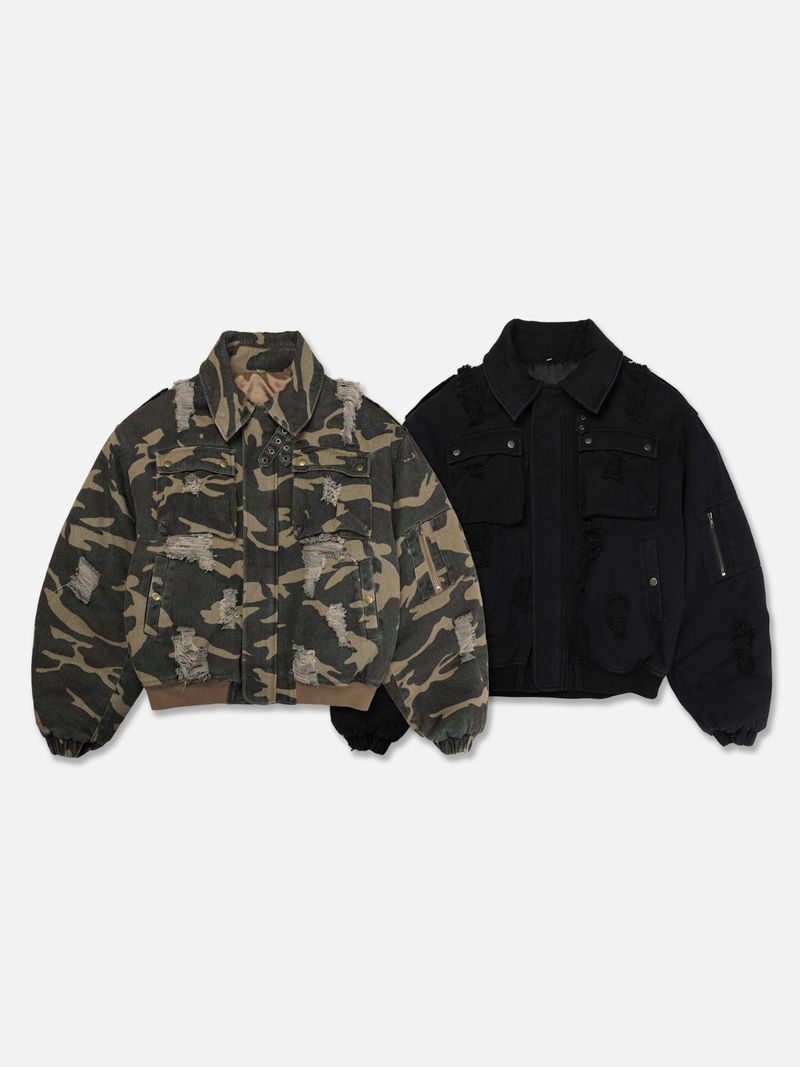 RACCOON PUFFER JACKET-CAMO