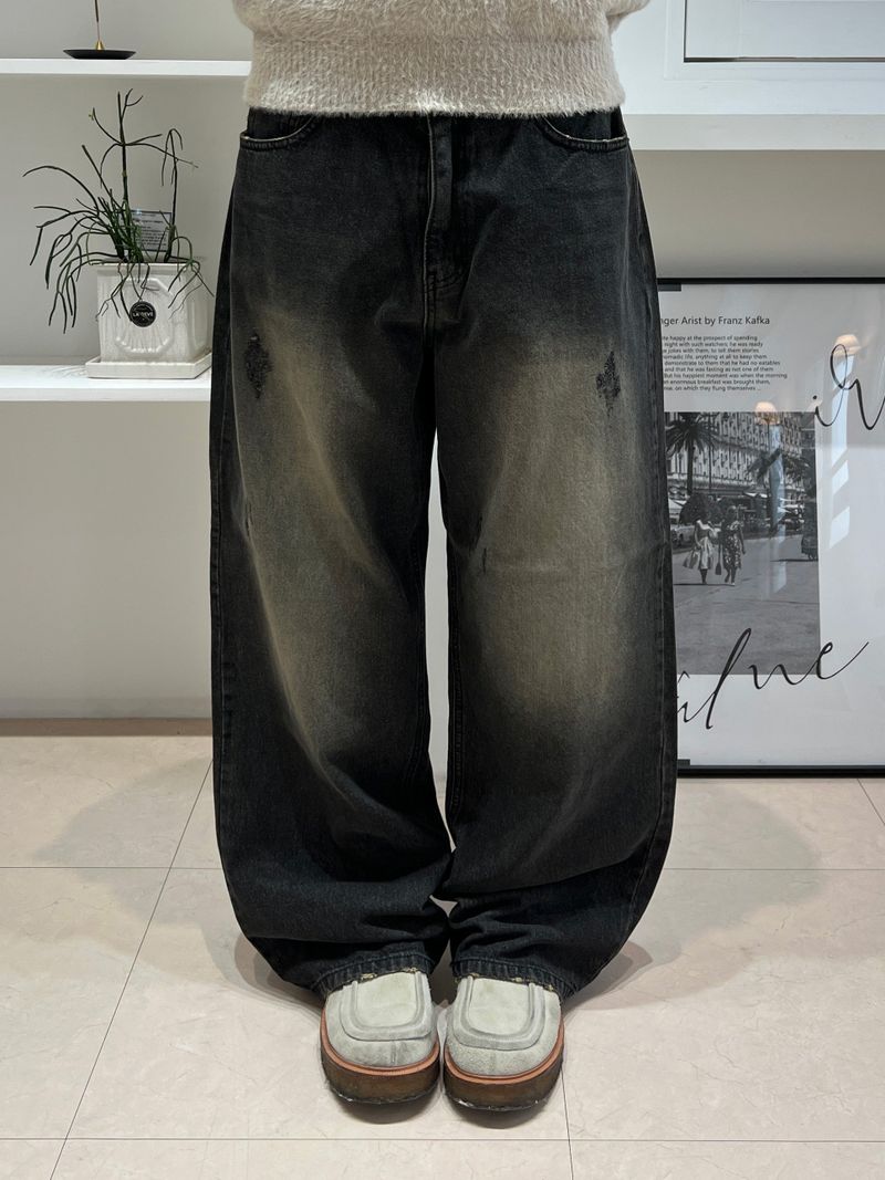 ESOO(イス)の「Rustic Black Denim Wide Pants (XS, S, M, L)(Pants)」