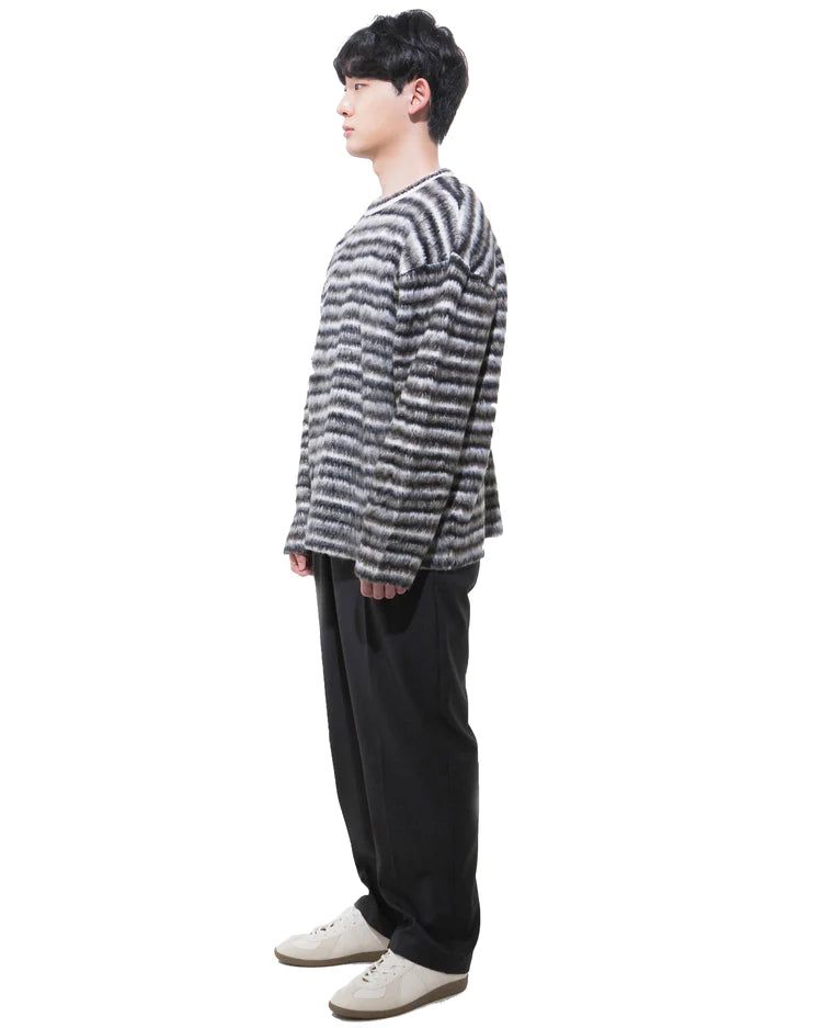 モヘアラウンドニット-BLACK (送料込)- WooStore