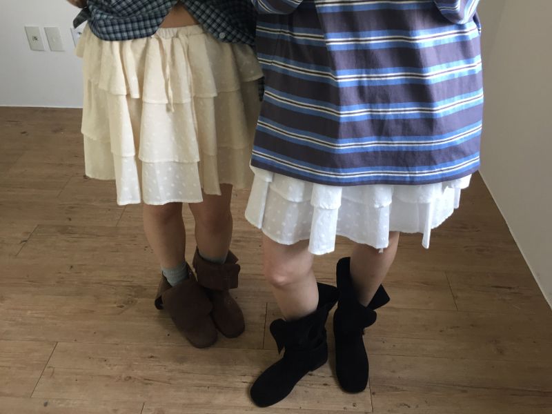 Floral Mini Ruffle Skirt (3color)