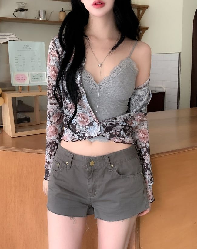 Melin Ribbed Lace Sleeveless Top