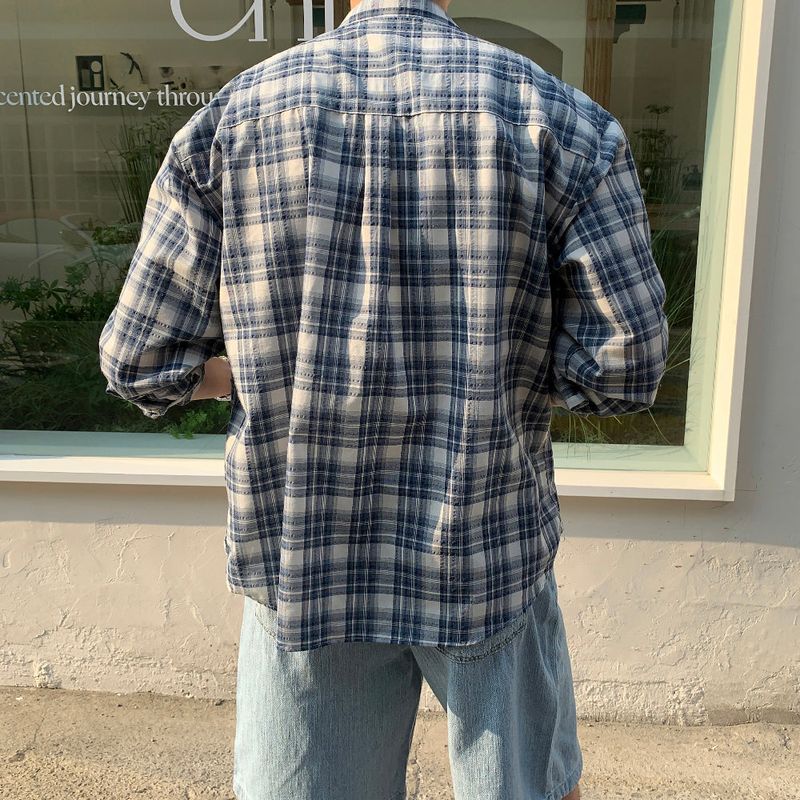 LMN Royal Ice Linen Pastel Checkered Shirt (2 colors)