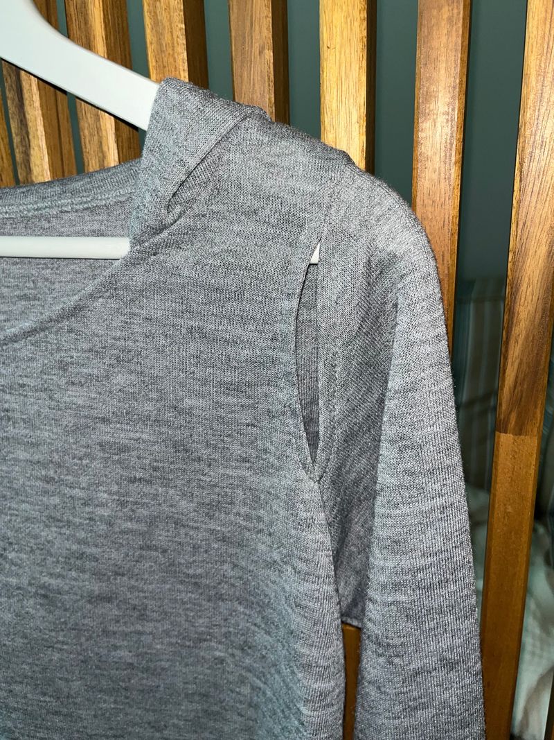 unbal slit hoodie