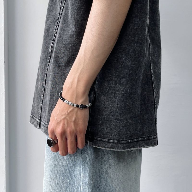 Retro Charcoal Paneled Wide Tee