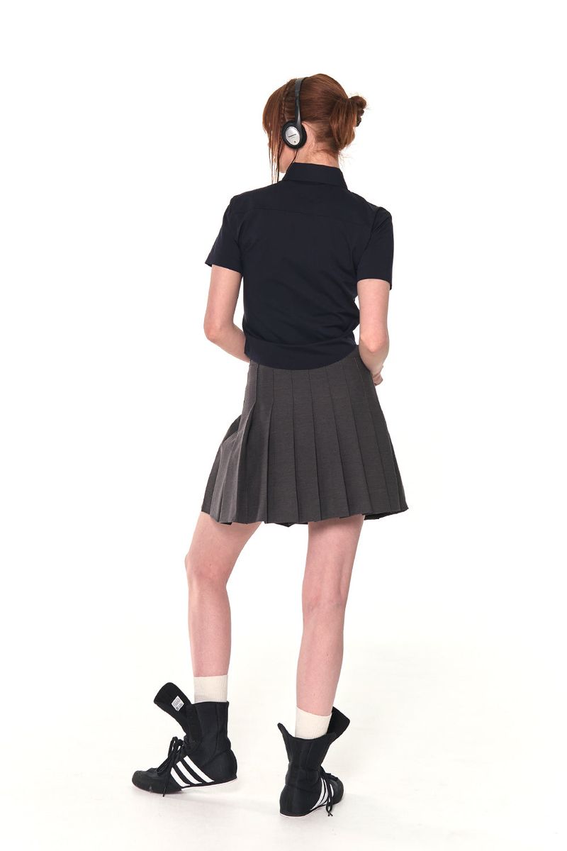 SLIM LINE CROP SHIRTS (NAVY)
