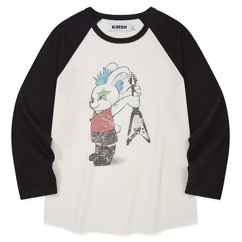 ROCKTTY BUNNY RAGLAN T-SHIRT [WHITE]
