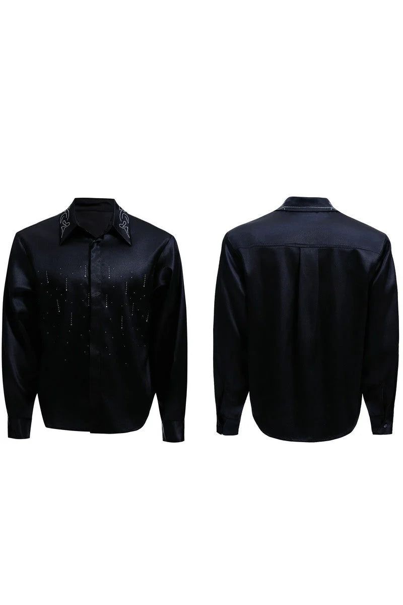 Satin Glitter Boxy Shirt