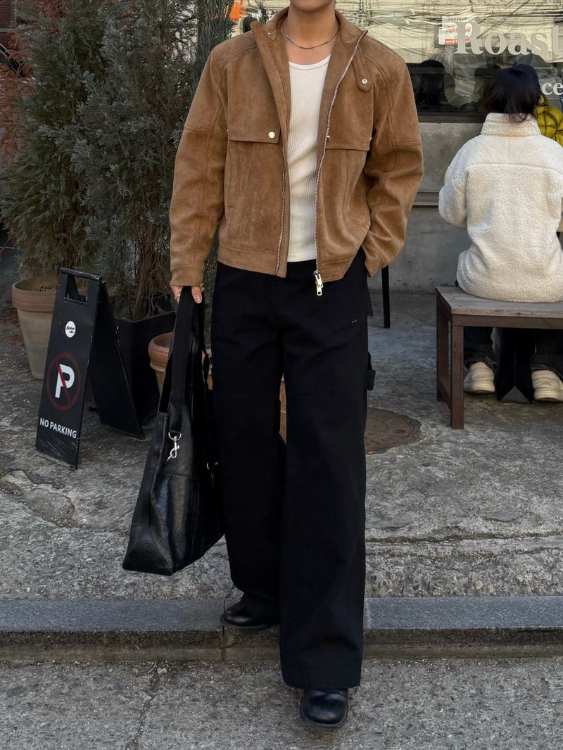 Ber suede collar neck jacket