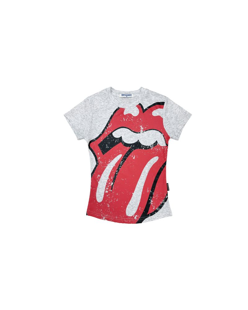 DirtyCoins（ダーティーコインズ）の「DC x The Rolling Stones Loud Tongue Fitted Baby Tee Grey（Tops）」