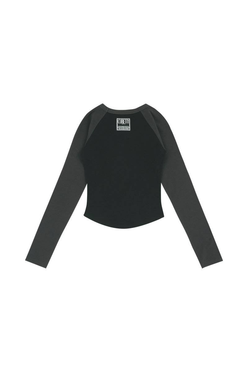 C RAGLAN LONG SLEEVE T-SHIRT_BLACK