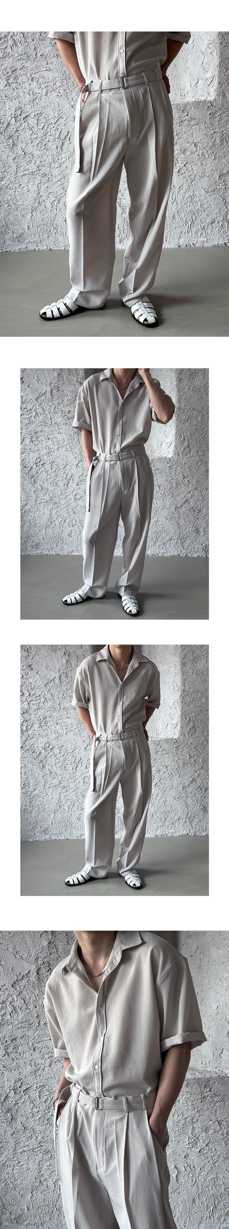 [SET UP가능] Minimal belt slacks(3color)