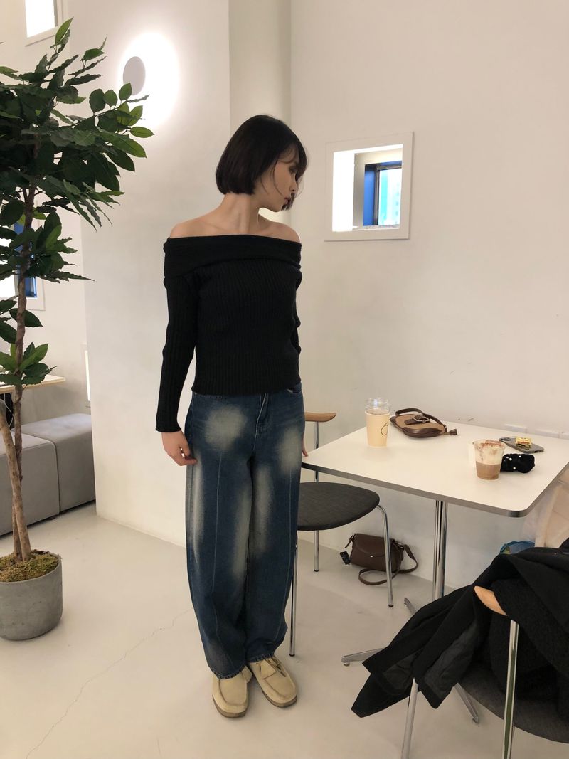 Drape feminine shoulder golgi knit