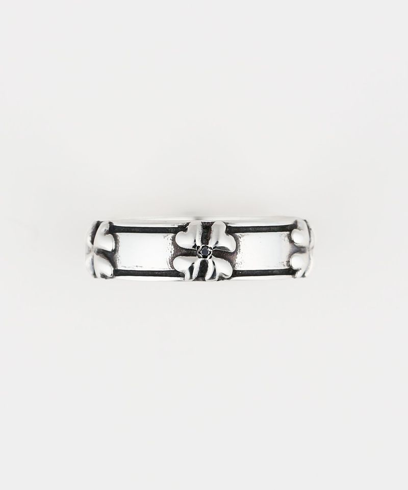Clover rail ring BK (925 silver)