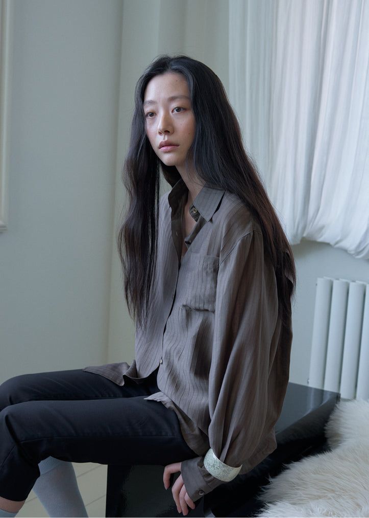 TERNE（テルン）の「ノア ストライプシャツ(Brown)（トップス）」