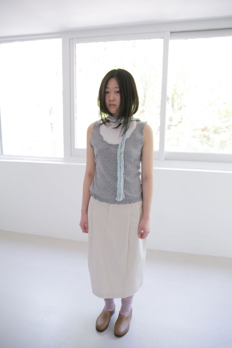 flower check long scarf(2colors)