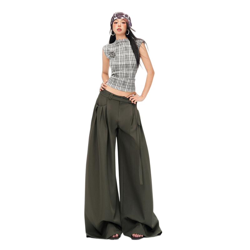 Tie-Detail Puddle Wide-Leg Pants