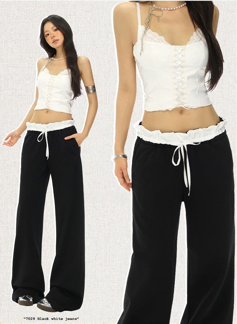 Double Waist Set-Up String Jogger Pants