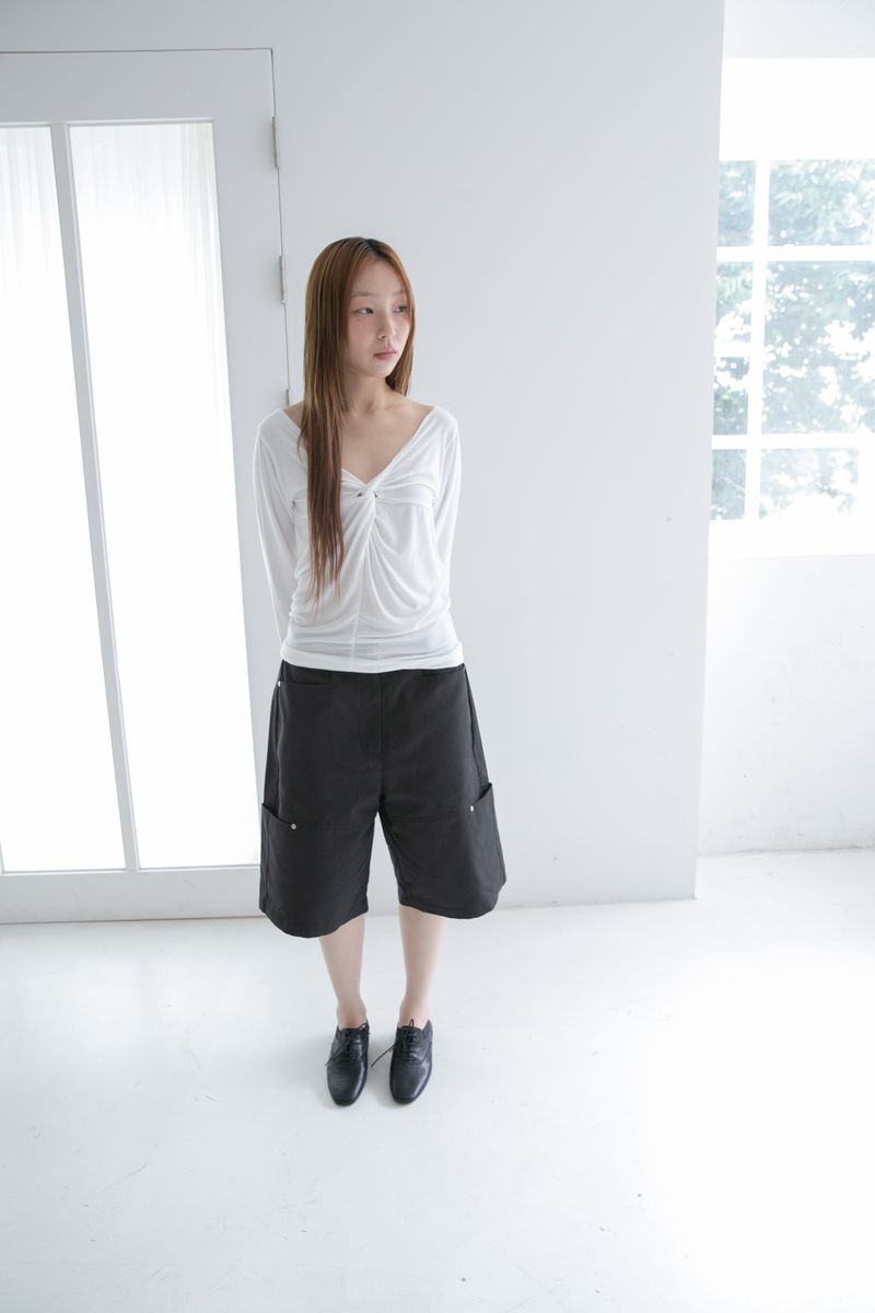 twist capri sleeve top(2colors)