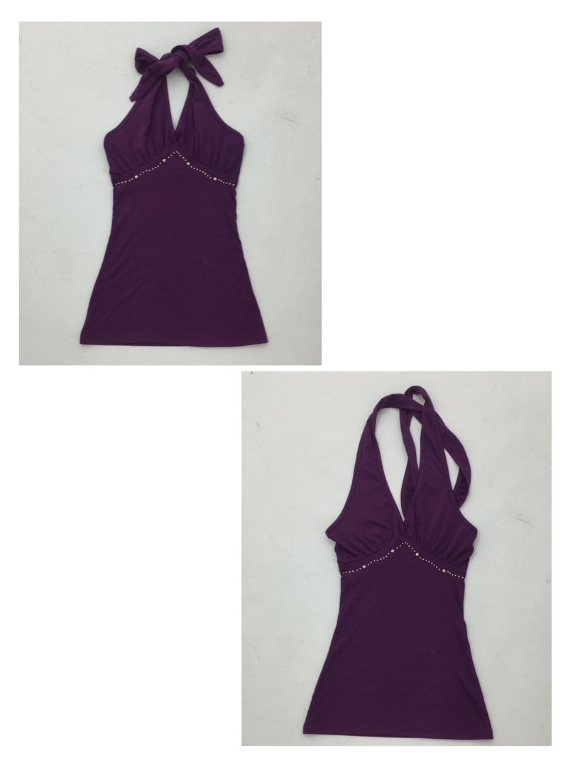 Vintage Stud Ribbon Halter Top
