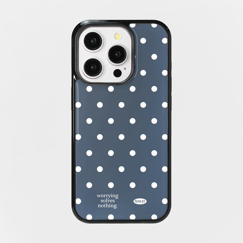 murmursroom（マーマーズルーム）の「holiday epoxy bumper case (navy mini dot)（Smartphone Accessories）」