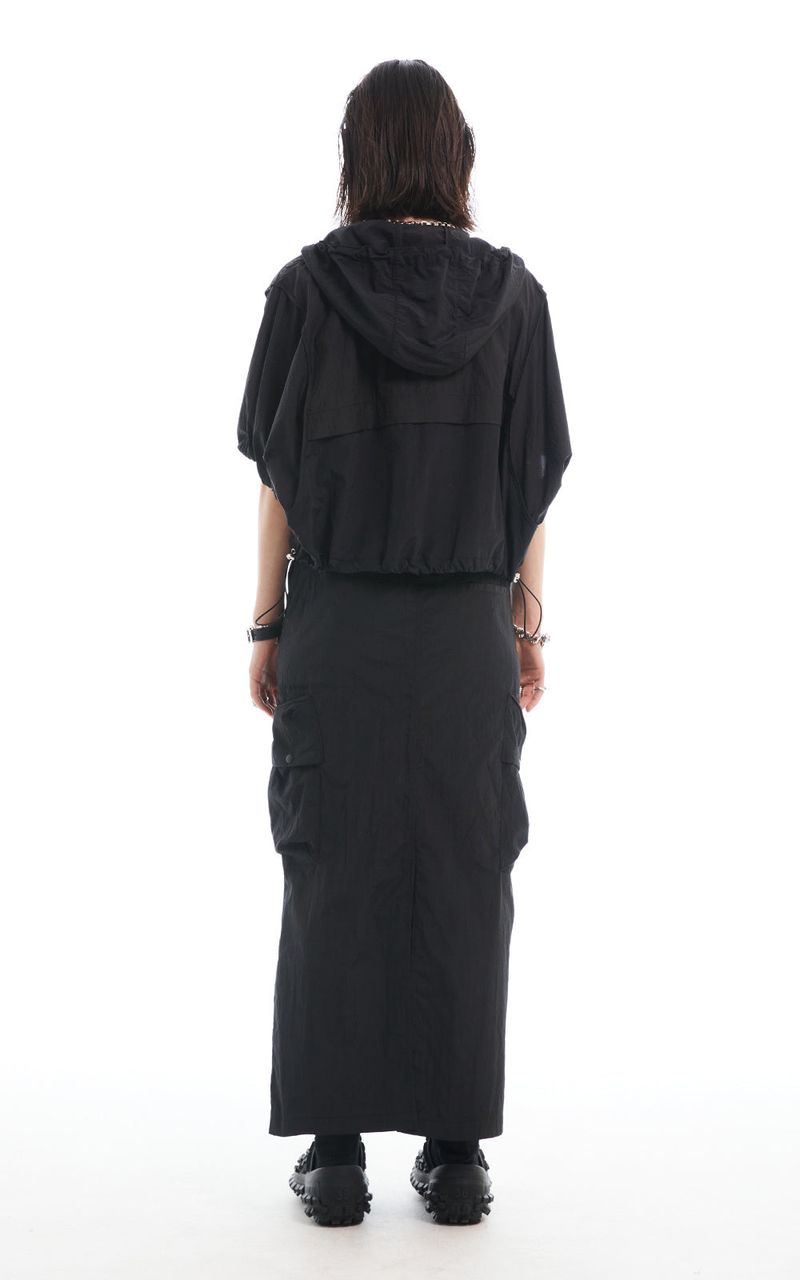 CARGO MAXI SKIRT_BLACK