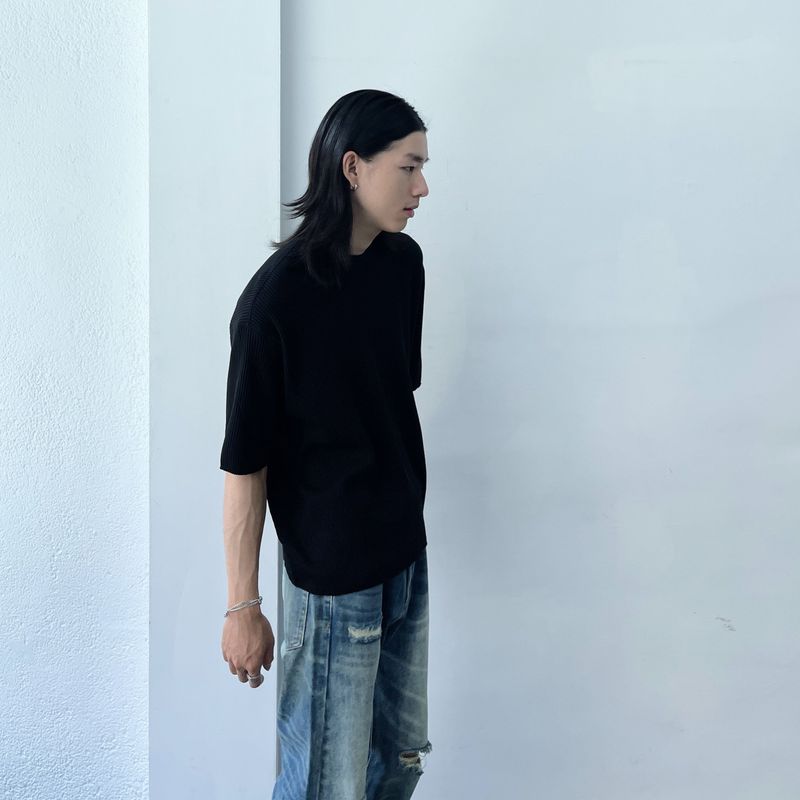 Textured Rib Short Sleeve Tee