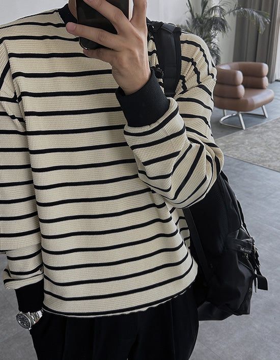 Jack Waffle Border Sweat Shirt (5color)