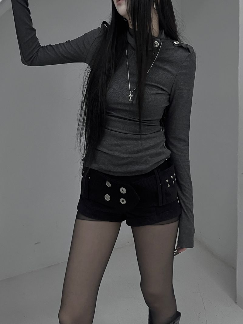 signal high neck button T (2color)