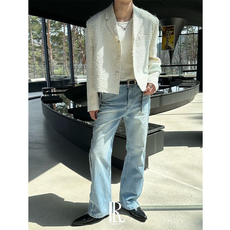 [PREMIUM] Crush glitter tweed jacket(2color)
