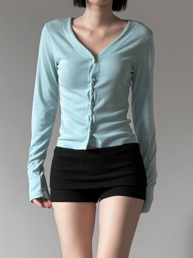 mnem（ムネム）の「Weaver Flow V-neck Cardigan（Tops）」