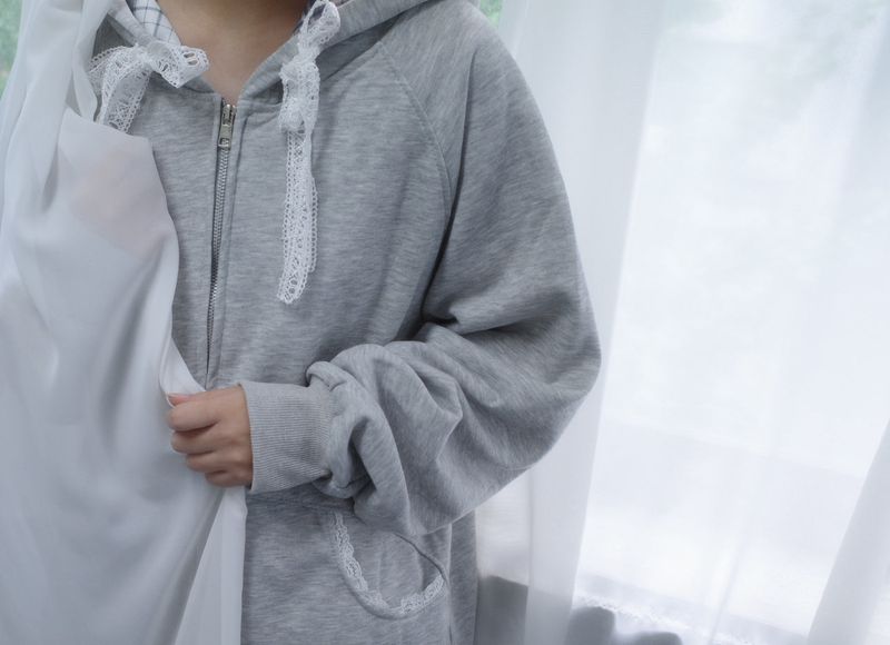 Petite Check Hooded Zip-Up