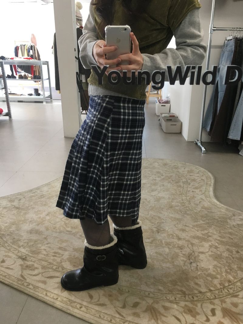 Silhouette check tights (3color)