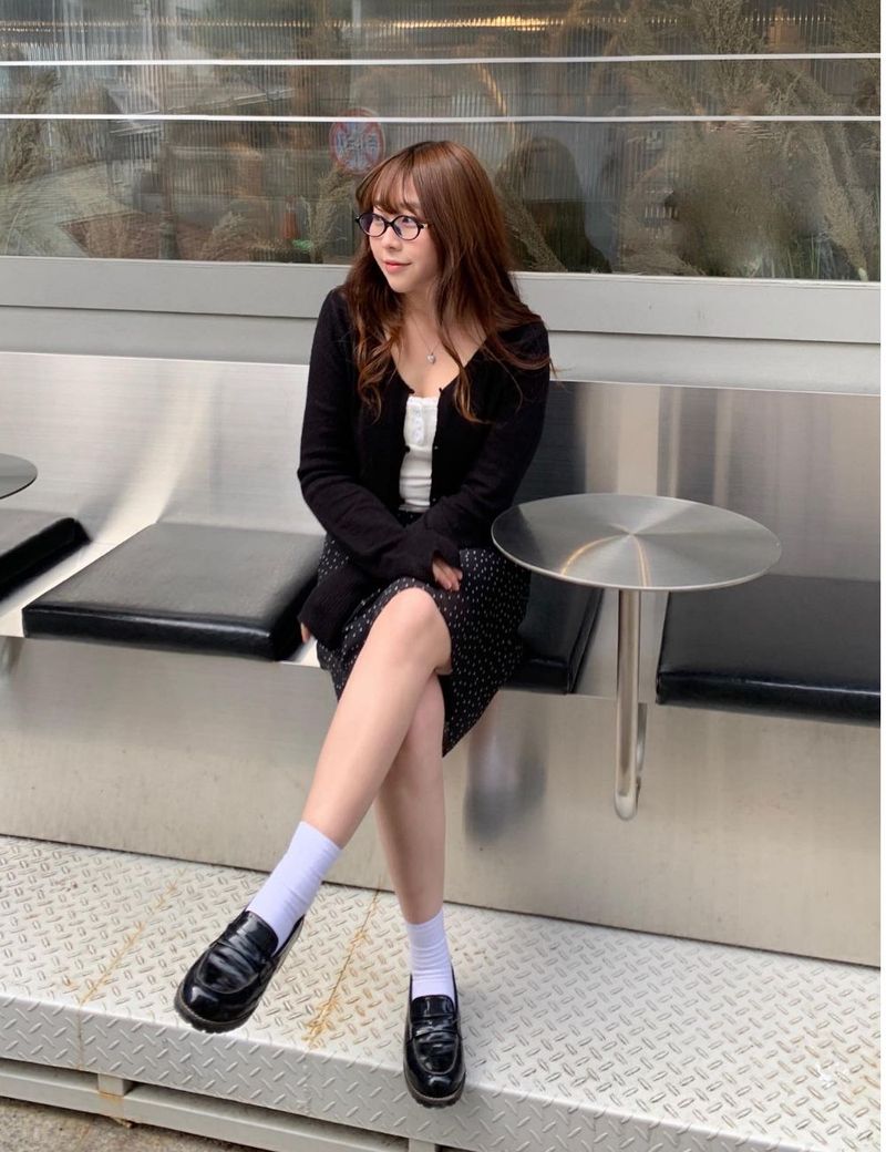 fine dot midi skirt