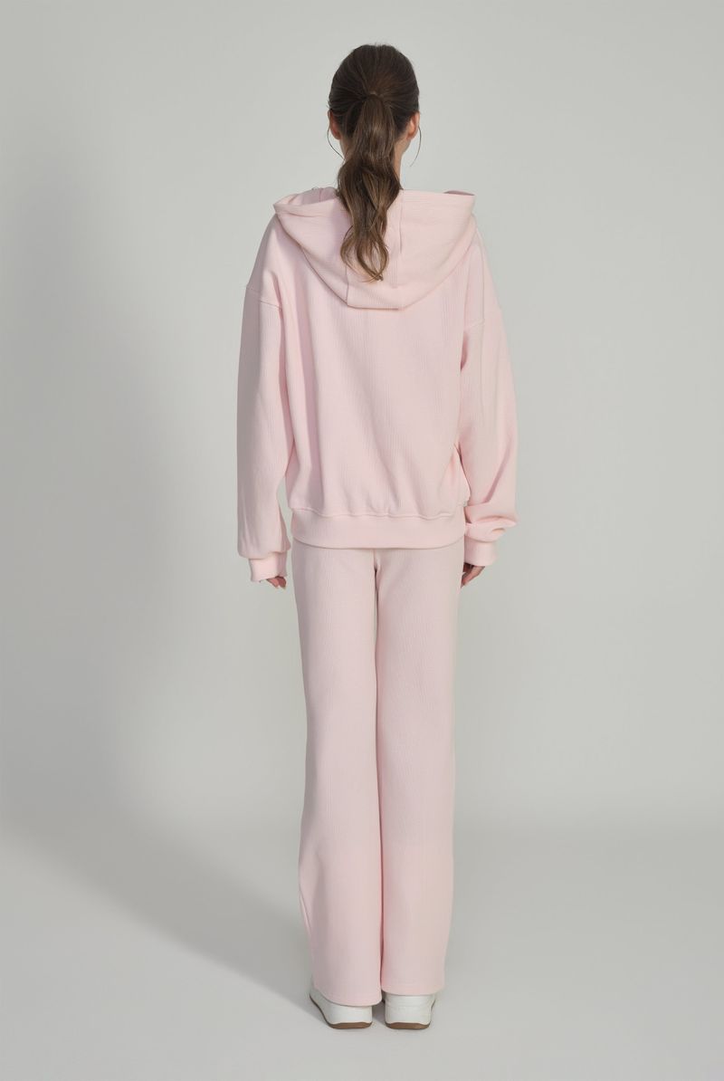 87 Waffle hooded zip-up, Pink