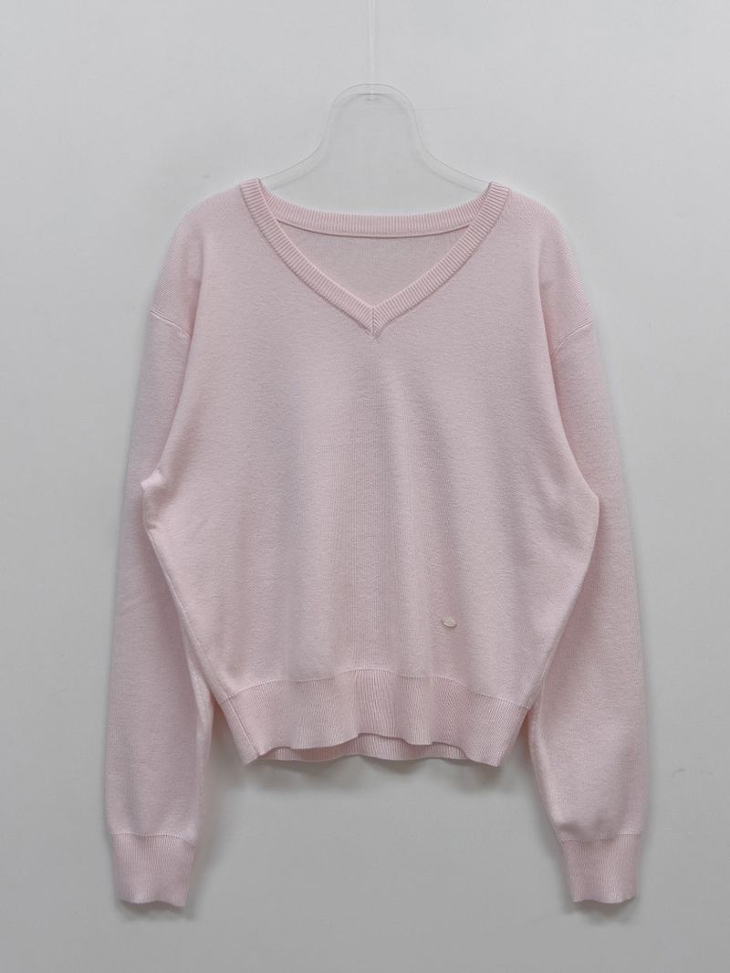 Ad Symbol V-Neck Loose-Fit Knit