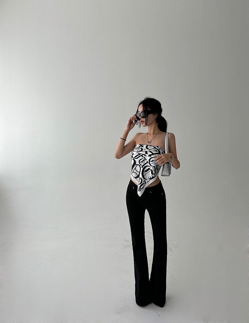 Basic Low-Rise Bootcut Pants