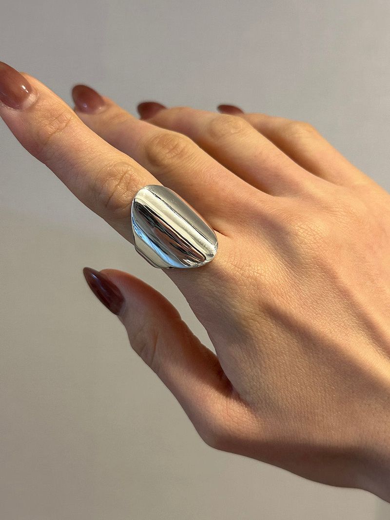 [925silver] Wide flat ring